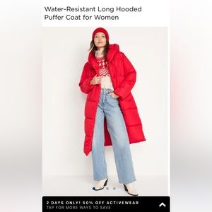 Old Navy Black Puffer Coat (Water Resistance)